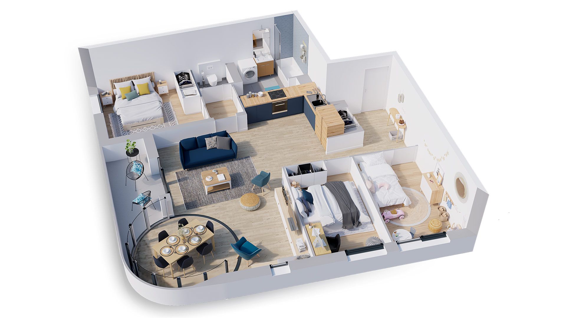 Eiffage Immobilier - Espace Immobilier Les Terrasses d'Émile - Nancy - Axométrie Appartement type T4