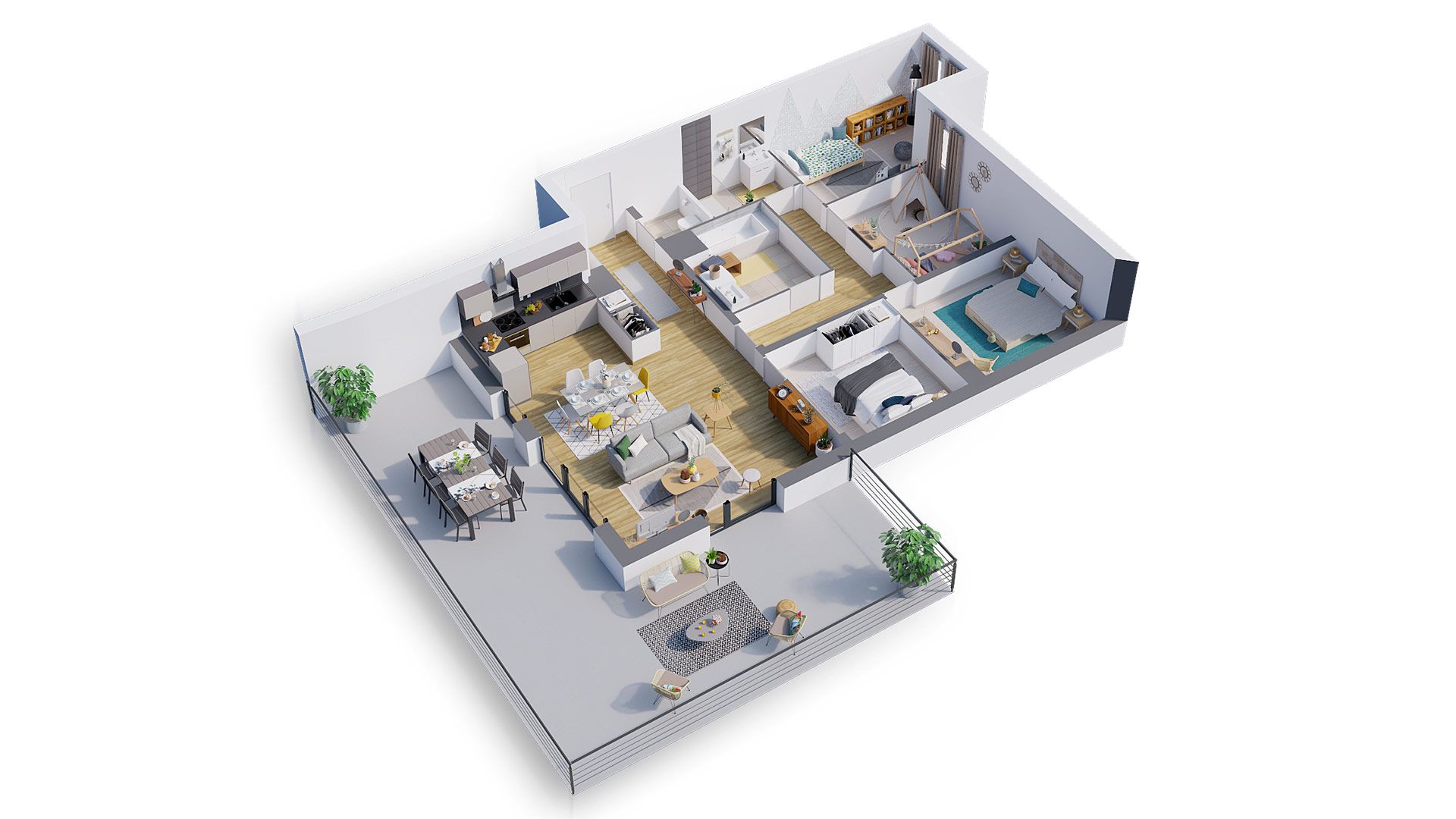 Eiffage Immobilier - Espace Immobilier Les Terrasses d'Émile - Nancy - Axométrie Appartement type T5