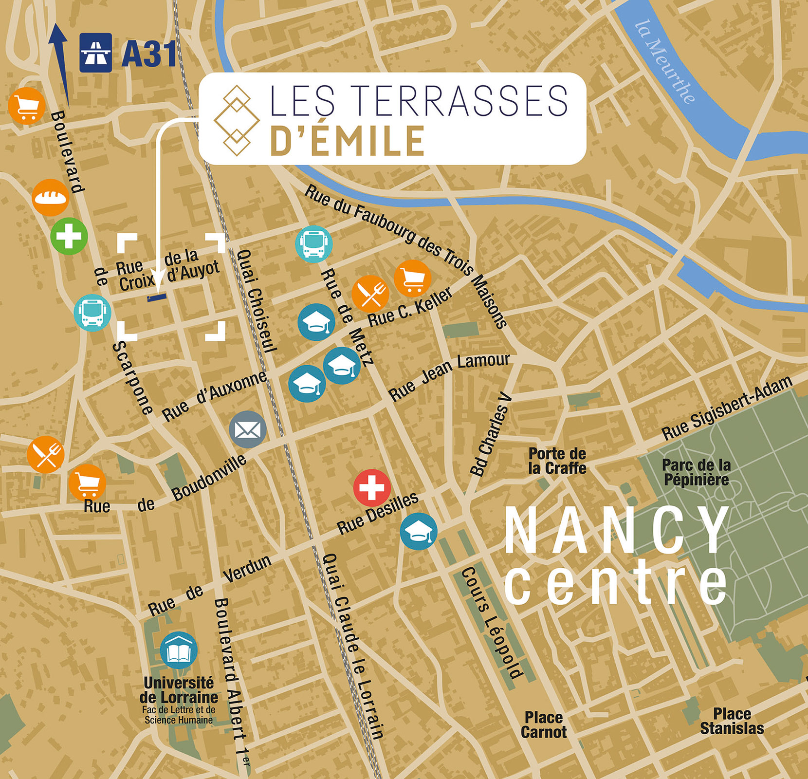 Eiffage Immobilier - Espace Immobilier Les Terrasses d'Émile - Nancy - Plan de situation